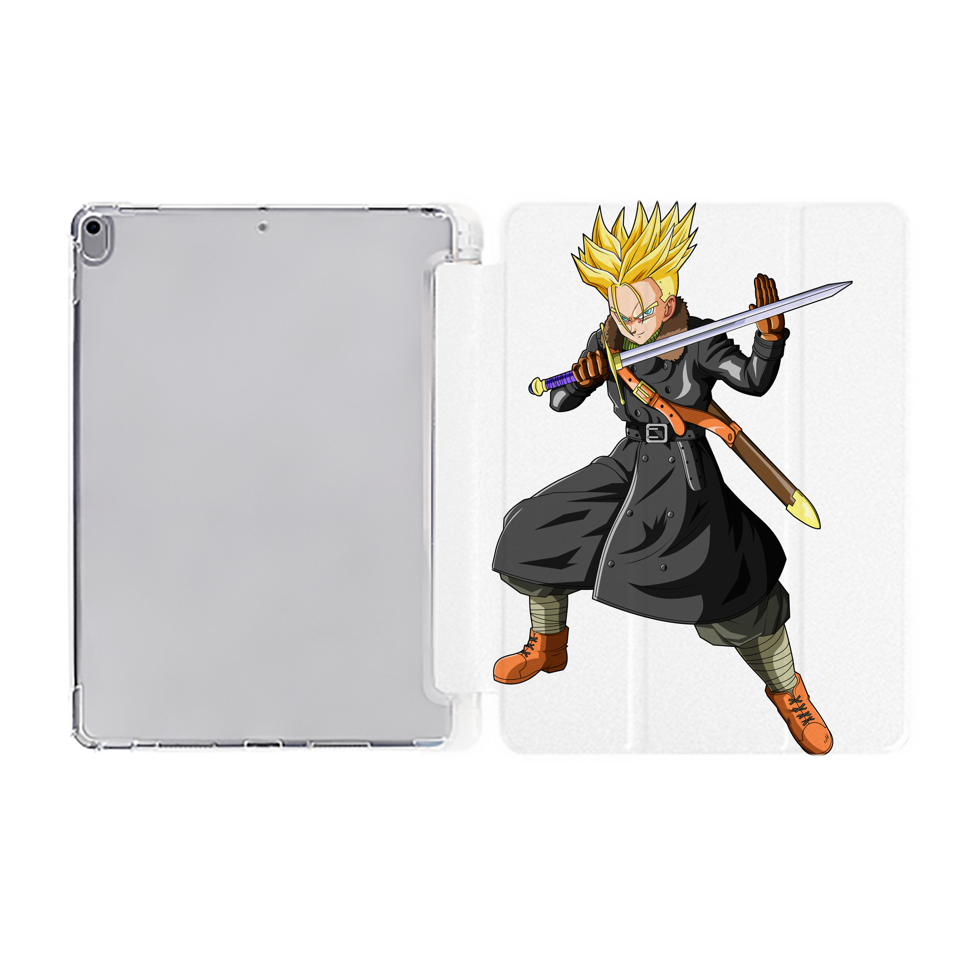 （画像用） ドラゴンボール トランクス（Torankusu）DRAGON BALL Trunks IPad ケース ペン収納付き 三つ折りスタンド PUレザー×シリコン 対応機種9.5/10.5/10.9インチ